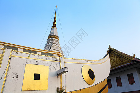 泰国崇拜佛塔入口雕塑楼梯宝塔旅行蓝色寺庙宗教图片