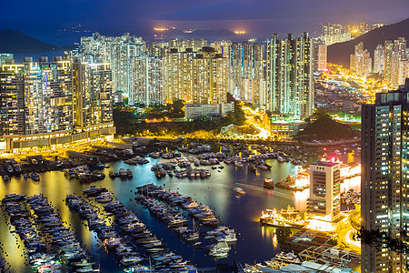 香港市中心公寓景观爬坡港口天空建筑学日落场景游艇台风图片