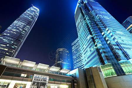 香港夜景香港商业区城市框架办公室曲线金融工作水平职场夜景摩天大楼背景