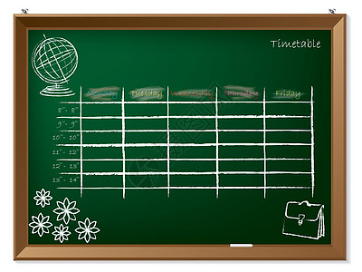 在黑板上抽取时间表的手图片