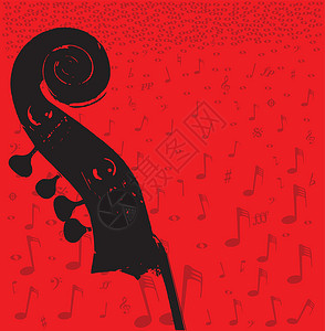 古典音乐插图乐器艺术大提琴红色中提琴黑色绘画低音小提琴图片
