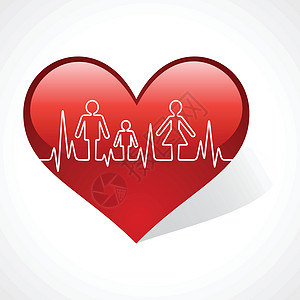 心跳节奏让家庭在心脏符号中成为象征图片