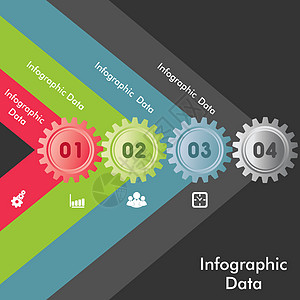 彩色齿轮选项横幅插图团队商业设计网页圆圈图表车轮小册子商务生长图片
