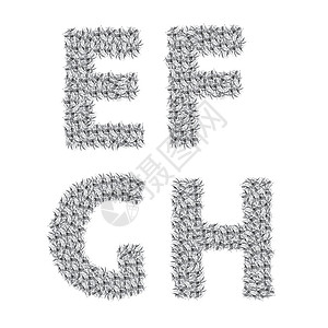 灰色字母插图字体装饰品白色打字稿书法刻字毛皮衬线体语法图片