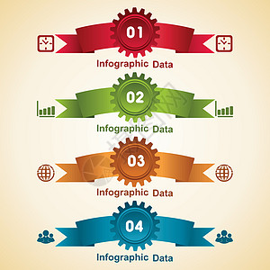 彩色齿轮选项横幅插图网页圆圈设计图表商务数字数据商业蓝色力量图片
