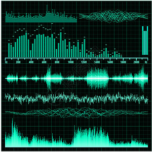 音波设置 音乐背景 EPS 8光谱展示活力脉冲放大器均衡器海浪录音机记录技术图片