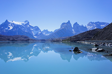 智利国家公园花岗岩拉丁反射山脉蓝色冰川图片
