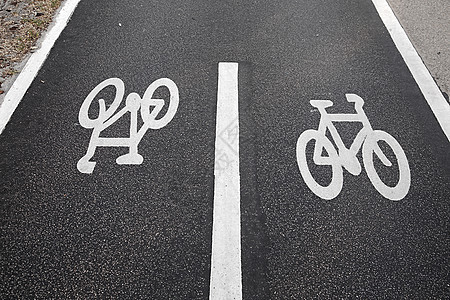 自行车车道交通运输运动沥青城市路标地面路面小路街道图片