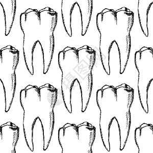 延缩牙齿 矢量老旧无缝模式牙医牙科药品凹痕微笑草图搪瓷插图疼痛磨牙图片