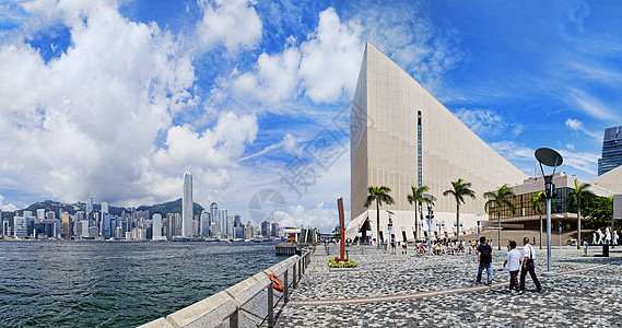 日间香港港港桅杆血管游客海洋蓝色城市运输天际摩天大楼建筑背景图片