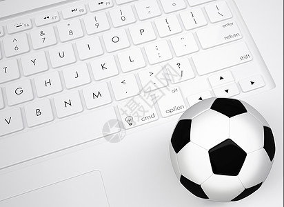 键盘上的足球球图片