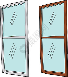 孤立的卡通窗口玻璃手绘插图窗户卡通片写意图片