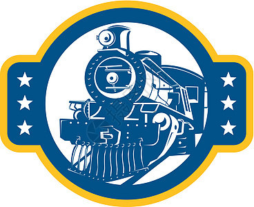 蒸汽火车铁路艺术品引擎圆圈运输货运机车插图图片