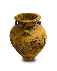 古希腊瓦砾孤立博物馆纪念品黏土陶器手工投手装饰品双耳陶瓷工艺图片