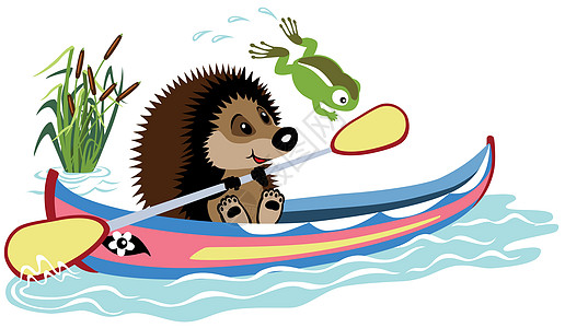 泸沽湖猪槽船在皮艇上围着刺绣的双猪插画