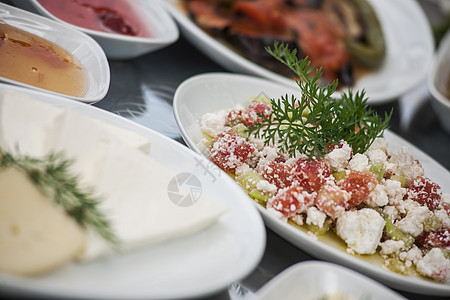 土耳其早餐盘子橙汁餐桌黄瓜文化美食食物影棚黄油图片