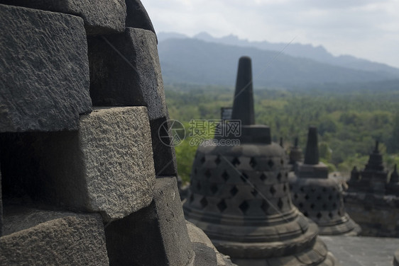 波罗布杜尔火环冒险独奏佛塔寺庙背包佛教徒瑜珈旅行航程图片