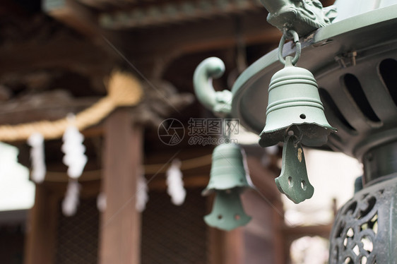 日式日本灯笼寺庙神社艺术旅行建筑学文化青铜传统宗教蓝色图片