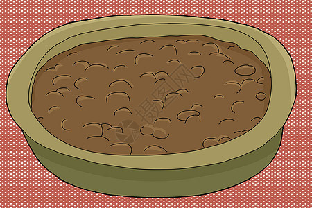白豆豆子剪贴画手绘餐具红色食物辣椒菜肴插图卡通片图片