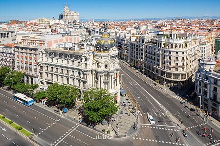 西班牙马德里天际全景旅行交通天线市中心场景建筑学旅游城市图片