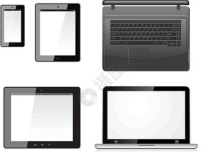 计算机和移动智能手机笔记本电脑 平板电脑空白触摸屏电子数据技术电讯电气白色电话商业图片