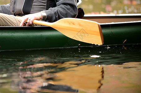 穿独木舟的人旅行皮艇划桨乐趣运动员荒野绿色闲暇运动淡水图片