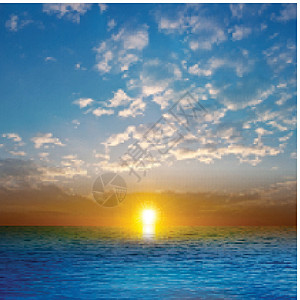具有海日落的抽象自然背景海浪天空风景阳光地平线波纹活力水平日出热带图片