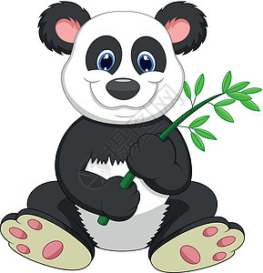 巨人熊猫吃竹子濒危乐趣冒充黑色野生动物哺乳动物动物漫画吉祥物白色图片