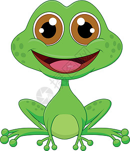 可爱青蛙漫画快乐蟾蜍爬虫绘画两栖艺术热带嘎嘎绿色插图图片