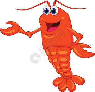 展示可爱龙虾漫画冒充卡通片手势微笑动物吉祥物美食市场菜单海鲜图片