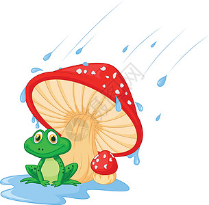 蘑菇和青蛙的插图牛蛙沼泽漫画动物卡通片吉祥物农业野生动物乐趣雨林图片