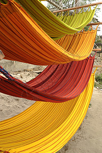 Hammocks 厄瓜多尔的市场地点本土毯子摊位衣服纺织编织工艺纪念品村庄工业图片