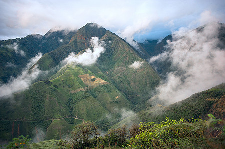 厄瓜多尔博利瓦尔省安第斯山脉日落植物场地高原高地火山压痛山脉阴影地方图片