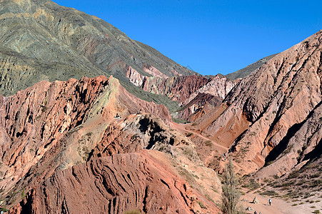 安第斯高原中部的多彩山谷天空植物蓝色国家沙漠生产岩石地形边界矿业图片