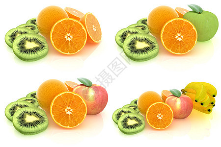一套柑橘奇异果橙子茶点玻璃团体杏子果汁食物菠萝美食图片
