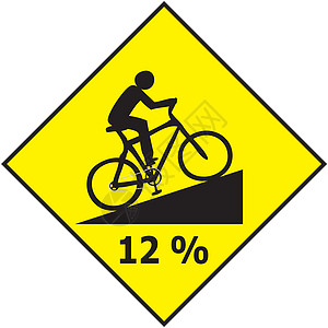 双车交通标志显示高坡斜坡比率矢量图片