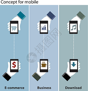 移动电子商业 商业 下载概念图片