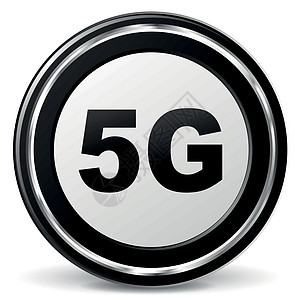 矢量 5g 图标圆形网络黑色徽章合金标识灰色金属按钮奢华图片