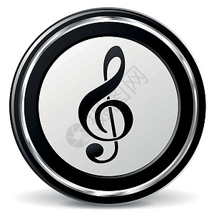矢量音乐图标钥匙圆形标识溶胶灰色奢华黑色网络按钮旋律图片