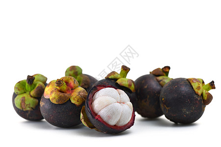 芒果热带甜食紫色食物水果山竹甜点背景图片