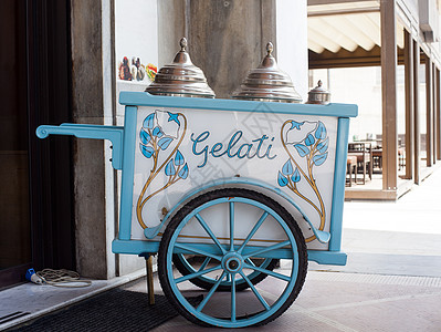 冰霜奶油车餐饮运输踏板古董冰淇淋回忆车轮公园节日大车图片
