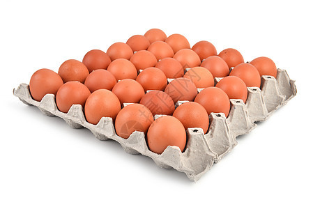 以纸质托盘中鸡蛋蛋壳动物食物团体包装早餐农场家禽白色棕色图片