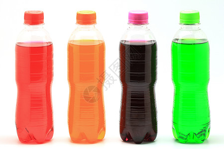 软饮料瓶塑料瓶子碳酸饮料苏打红色果汁绿色可乐玻璃背景图片
