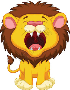 狮子漫画咆哮丛林舌头国王牙齿鬃毛坡度野生动物卡通片波峰猫科图片