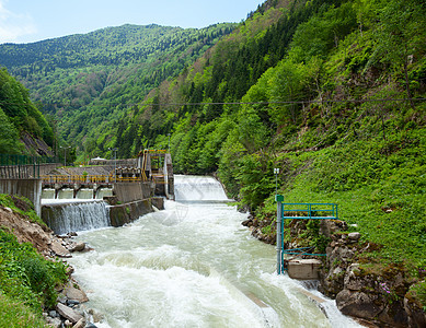 水力发电站力量水电发电机生态技术电站绿色植物白水设施图片