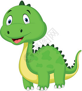 可爱绿色恐龙漫画化石考古学爬虫荒野夹子微笑生物孩子尾巴艺术图片