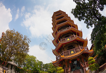 泰国的中华圣殿天空公园大厅旅行花园地标城市文化蓝色旅游图片