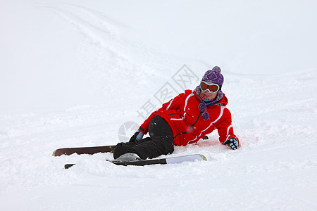 滑雪堕落者运动闲暇风镜女士假期乐趣追求娱乐喜悦活动图片