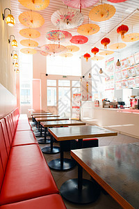 中国咖啡馆甲板红色木板椅子房间桌子广告木头图片