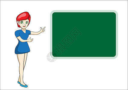 坐在黑板矢量插图前的美丽的女教师女士卡通片孩子们职业粉笔教育快乐女性学习课堂图片